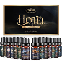Aeshory Hotel Diffuser Oils Set in gift-ready box for luxury spaces.