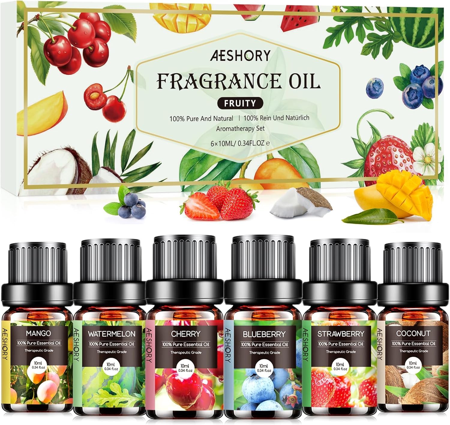 Aeshory strawberry oil bottle pour — vivid aroma ideal for diffuser and DIY candles.