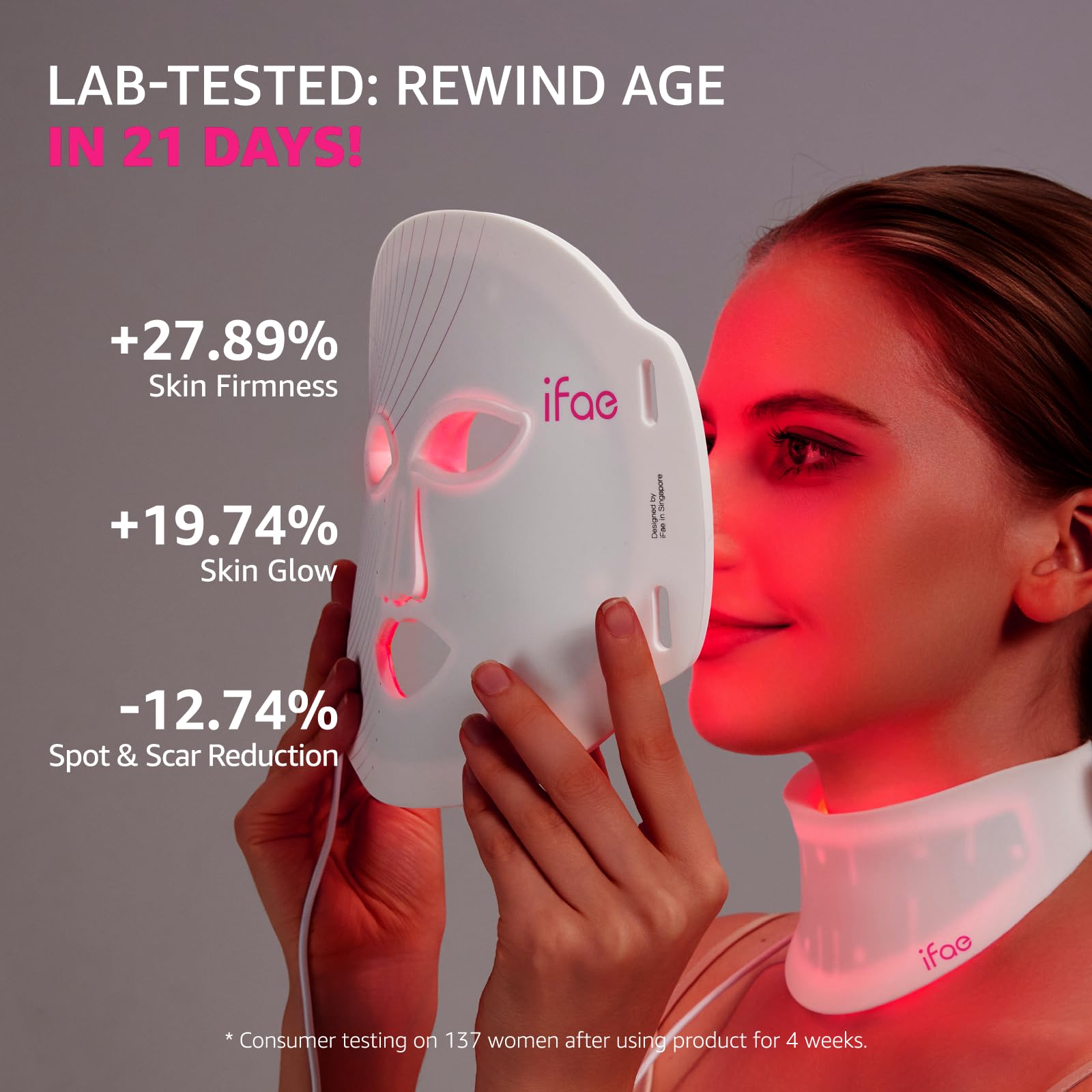 Aesthifae 7-color LED with NIR modes supports at-home light sessions for skin improvement.