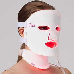 Aesthifae red light mask for face and neck provides even coverage for at-home skincare.