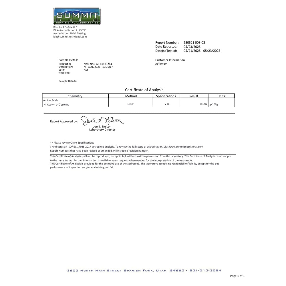 Aeternum GlyNAC powder supports immune defense and post-workout recovery