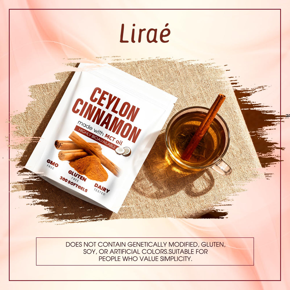 Aevezom Ceylon Cinnamon Softgels with cinnamon slices to convey authentic spice origin