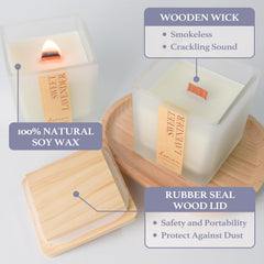Aeviva Lavender Candle burns softly, creating a tranquil room mood.