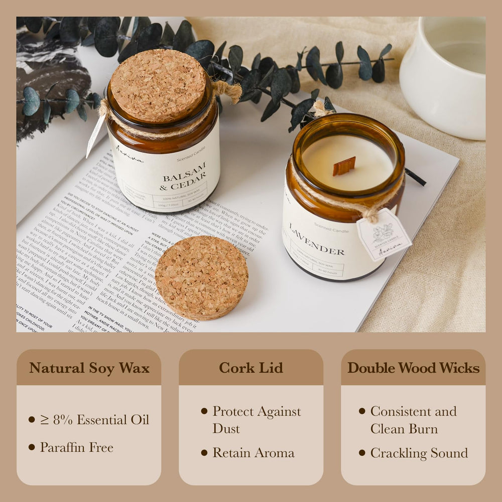 Aeviva natural soy wax 7.05 oz candle delivers clean burn and lasting scent.