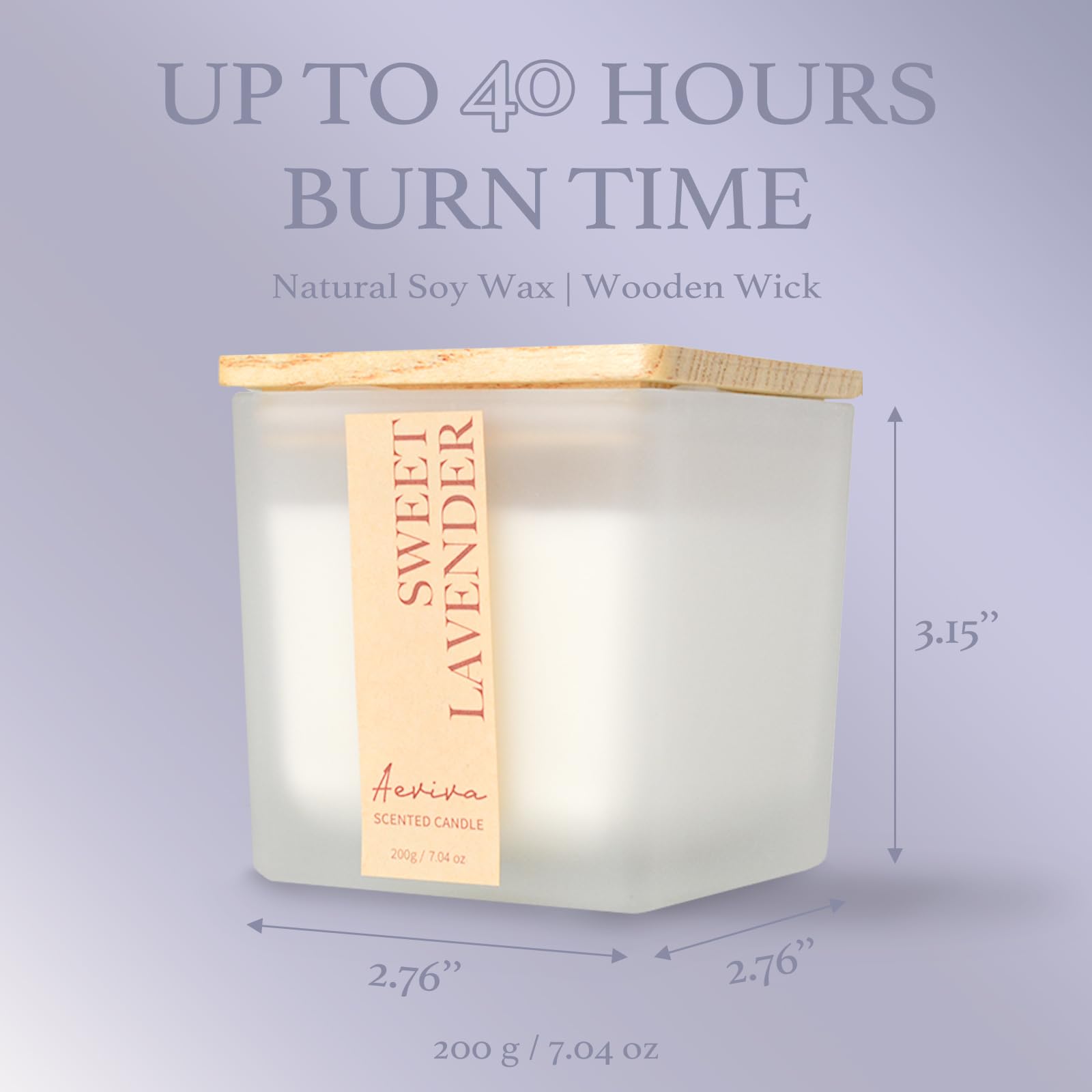 Aeviva Lavender Candle enhances spa-like ambience for baths or quiet study.