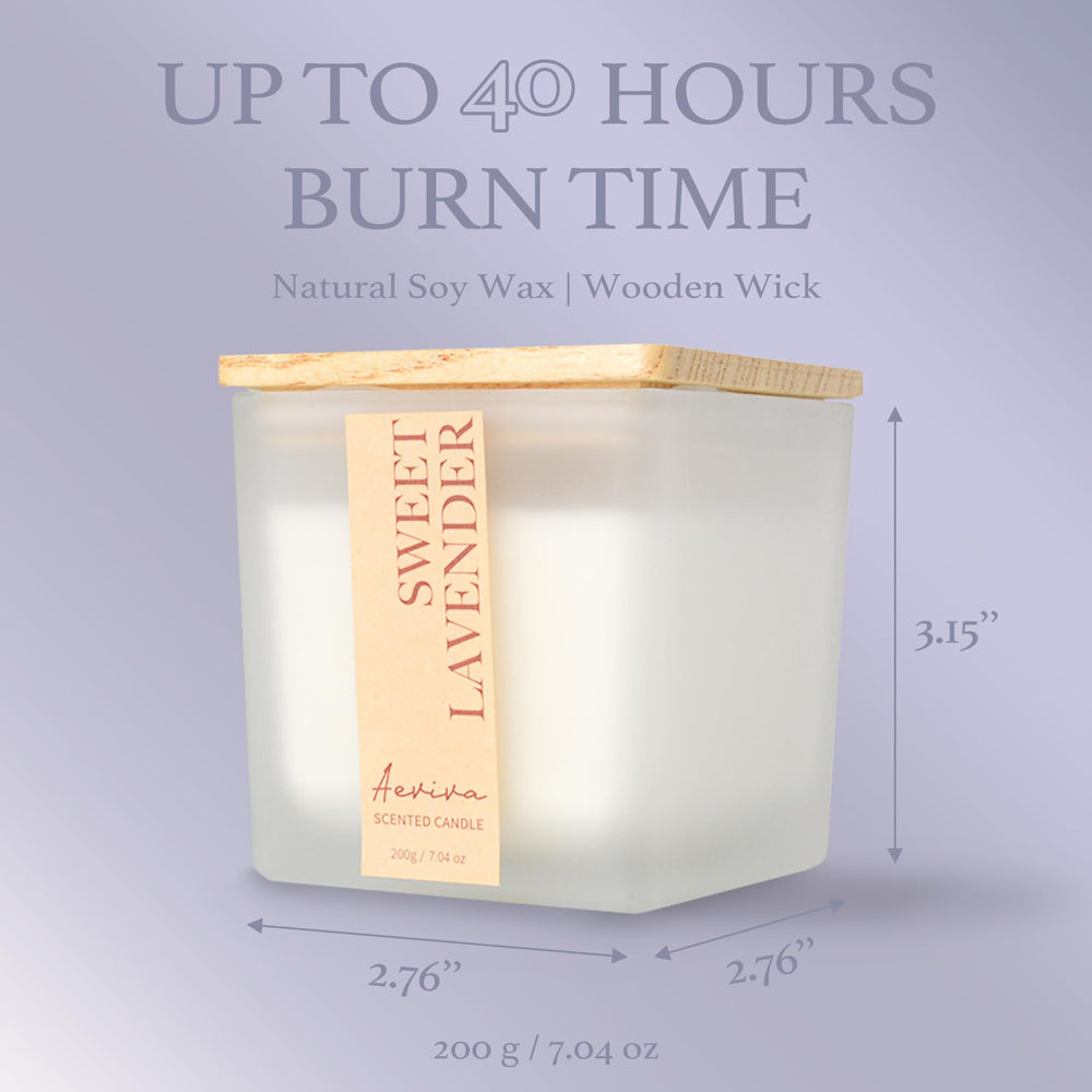 Aeviva Lavender Candle enhances spa-like ambience for baths or quiet study.