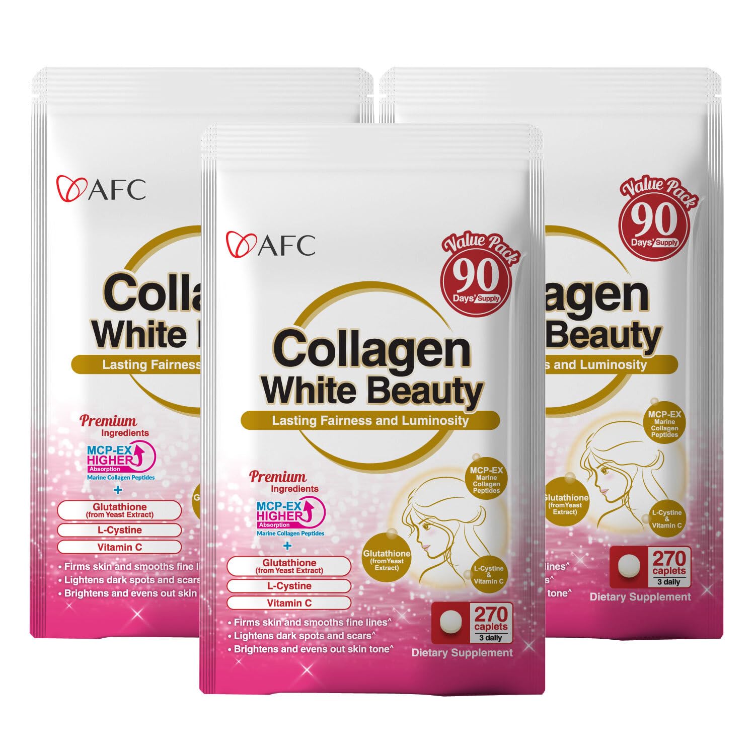 AFC Japan Collagen White Beauty bottle on a clean surface for daily skincare