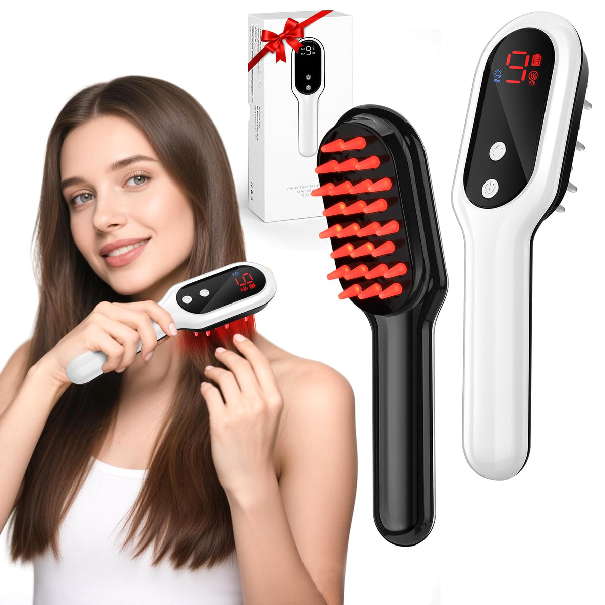 AFFLAT 3-in-1 hair care comb front view for effortless daily grooming.