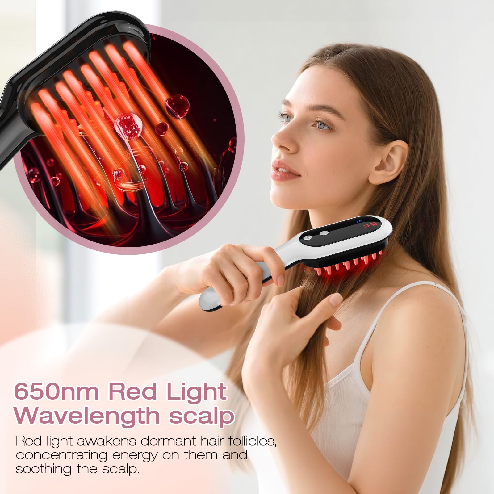 AFFLAT 3-in-1 comb scalp massage for relaxing scalp care sessions.