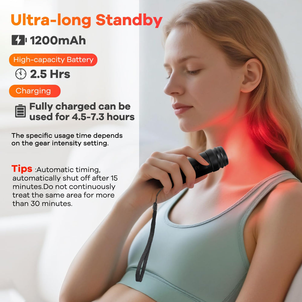 AFFLAT battery-powered red light device with long runtime for travel