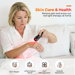 AFFLAT device in use on the face for skin wellness and warmth