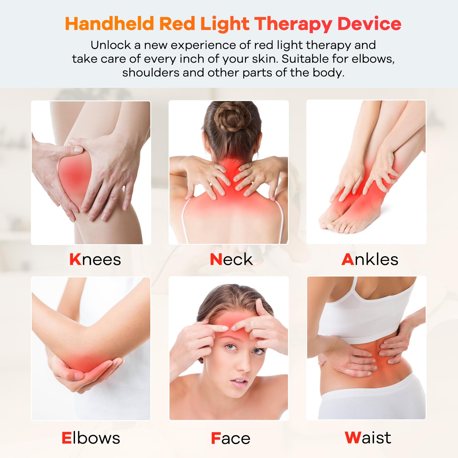 AFFLAT handheld red light therapy device designed for convenient use