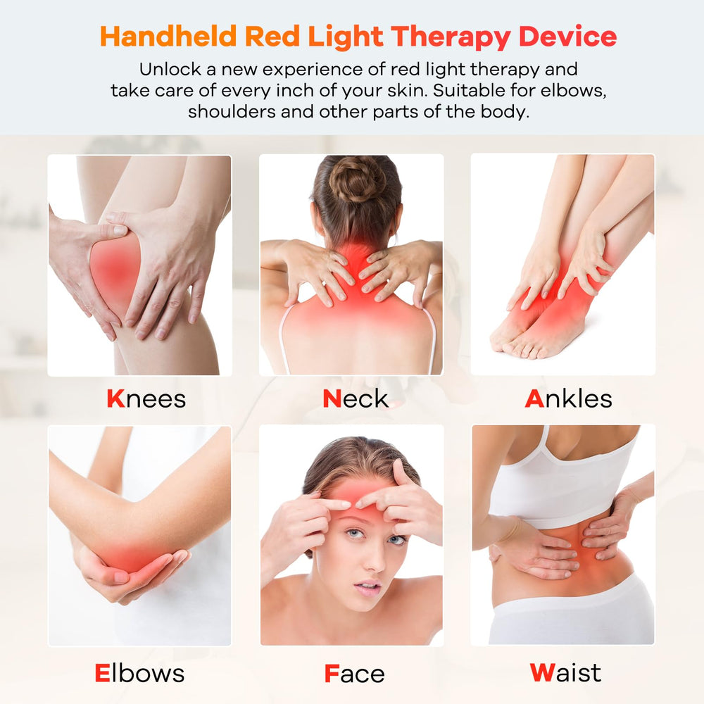 AFFLAT handheld red light therapy device designed for convenient use