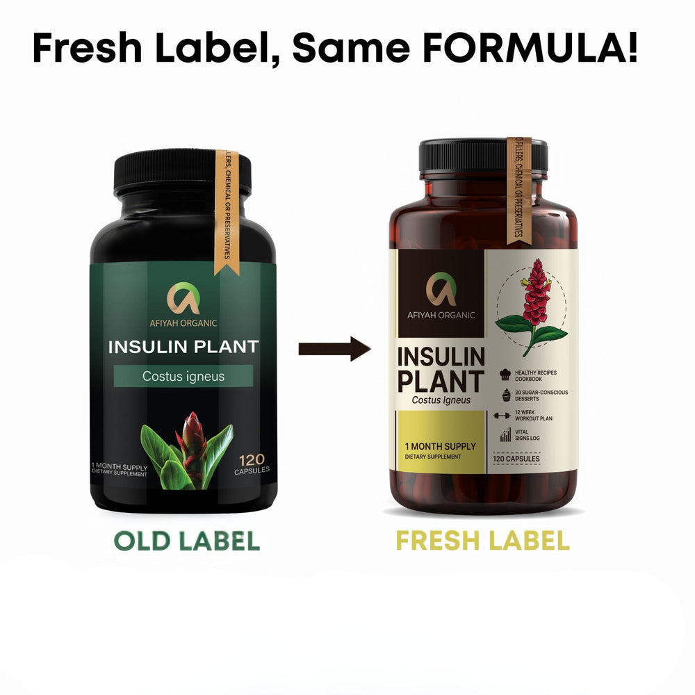 Afiyah Organic Costus Igneus capsules daily dosage image for routine use.