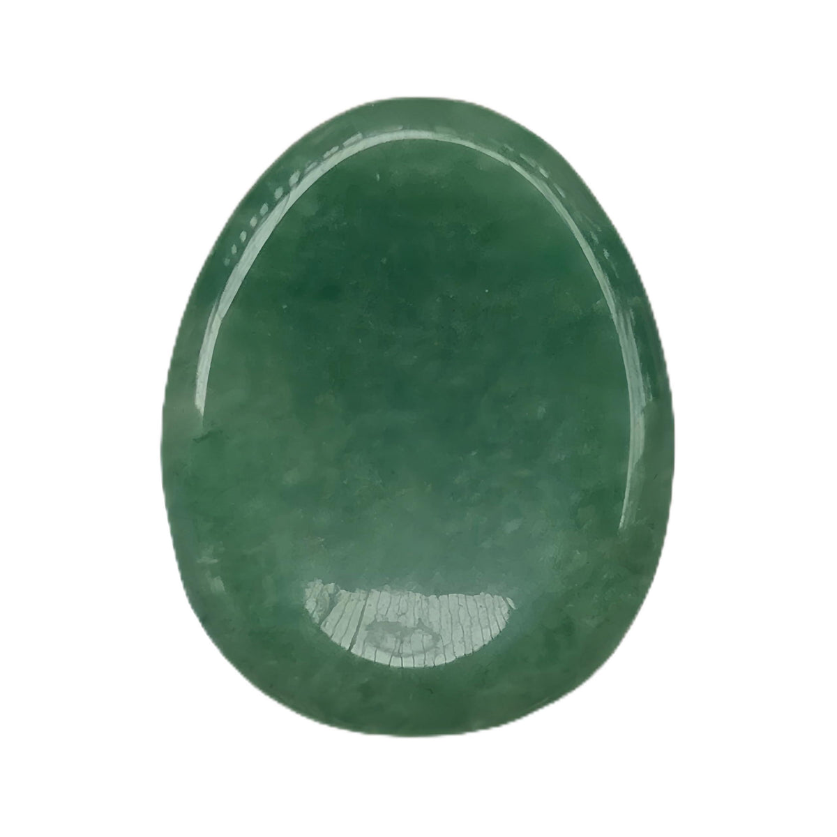 Afucats Green Aventurine worry stone thumb close-up showing natural veining for relaxation