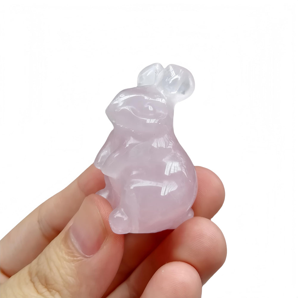 Afucats rabbit desktop display with natural crystal glow