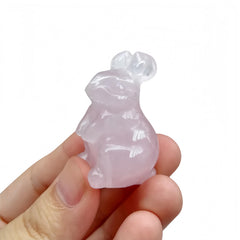 Afucats rabbit desktop display with natural crystal glow