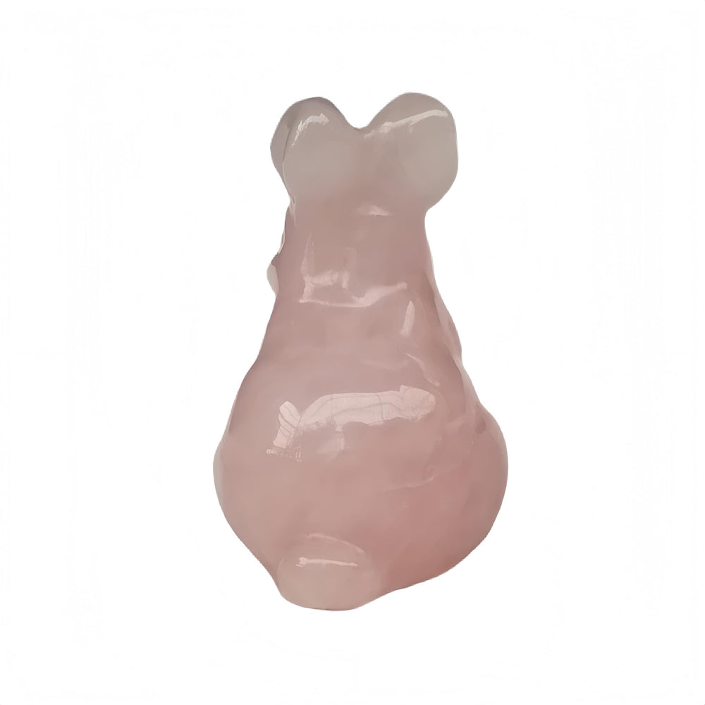 Afucats rose quartz rabbit catching light to enhance ambience