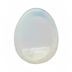 Afucats synthetic opalite water-drop thumb stone in palm for calming tactile relief.