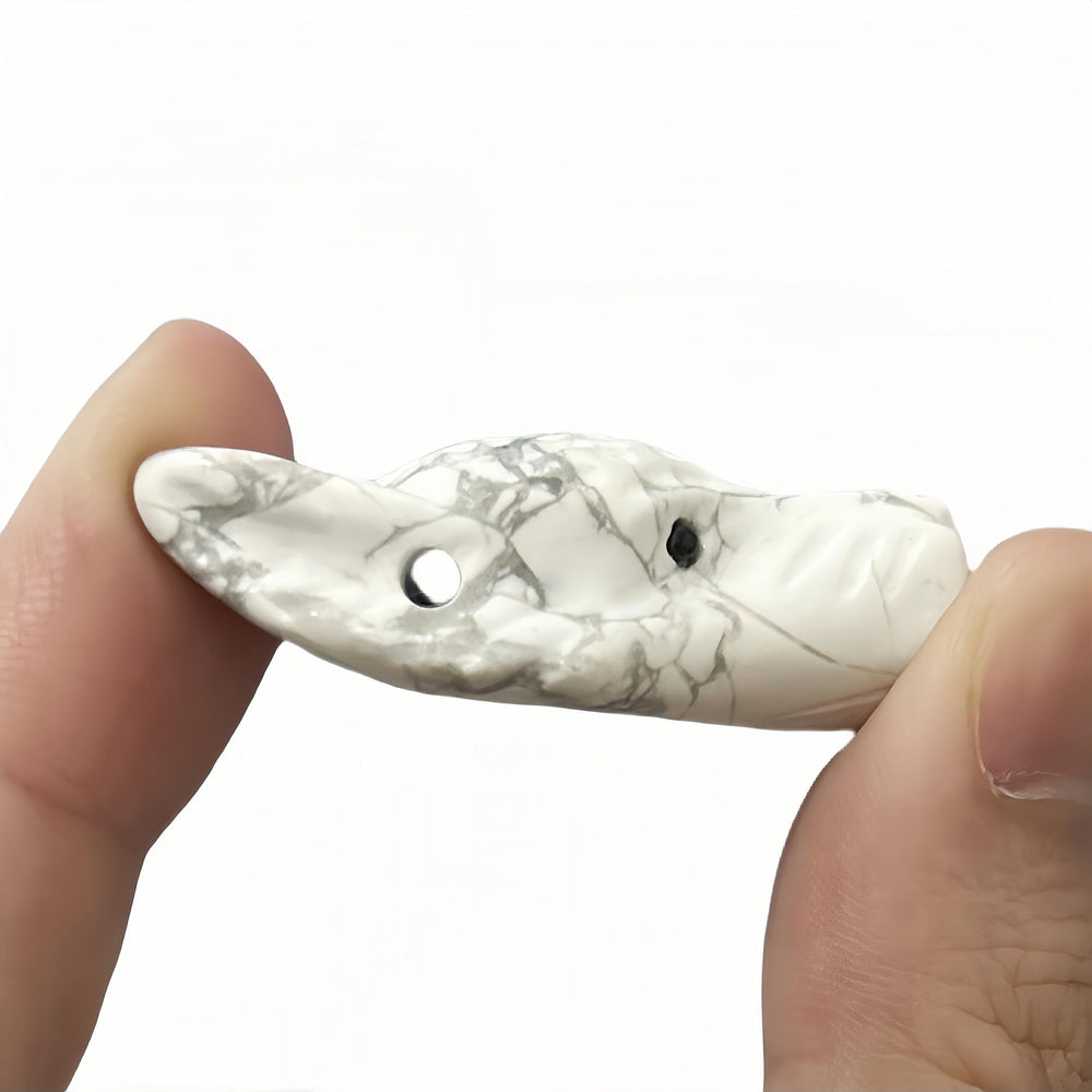 Afucats wolf head hole for pendant ready to wear as necklace or key chain.