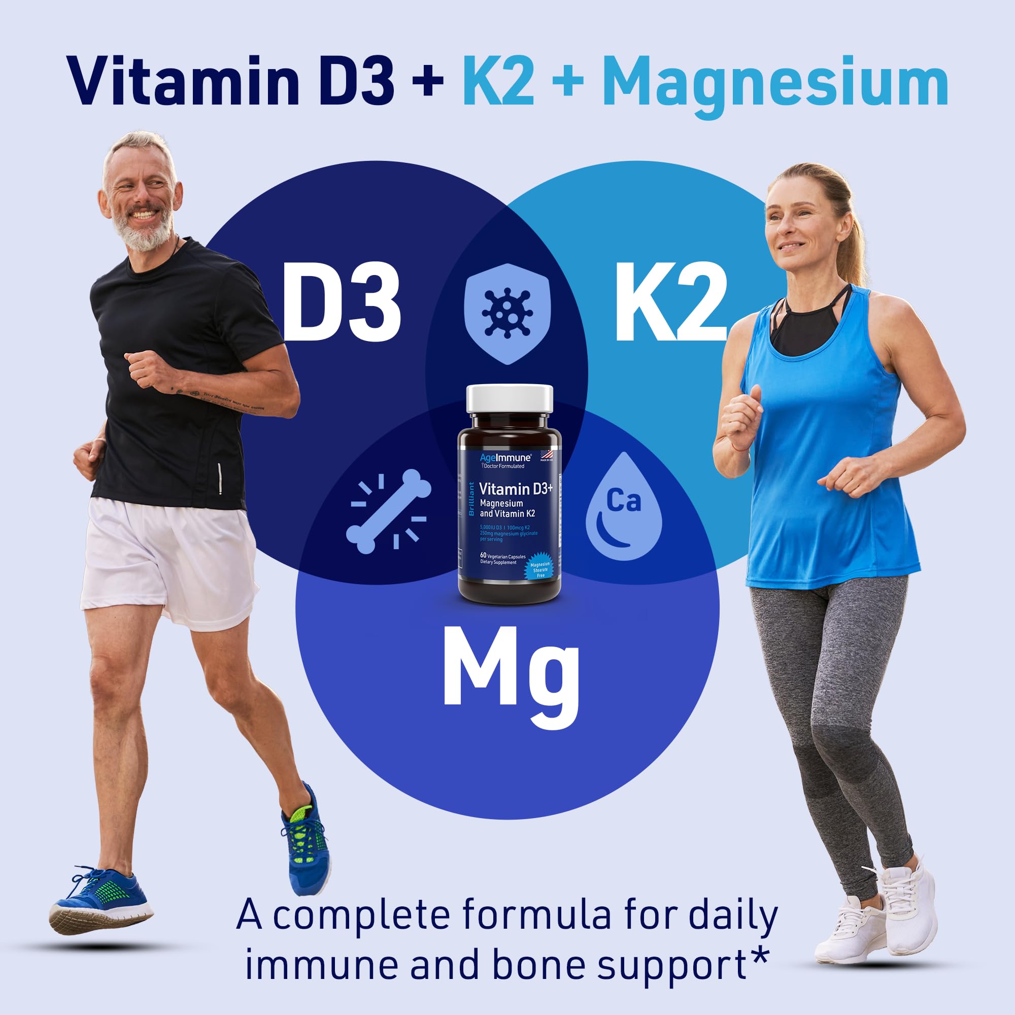 AgeImmune Brilliant D3+ Complex label detail noting no stearates or dioxides