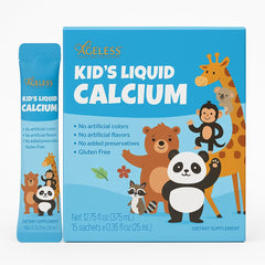 Ageless Kids calcium bottle with sea bass extract for daily bone support
