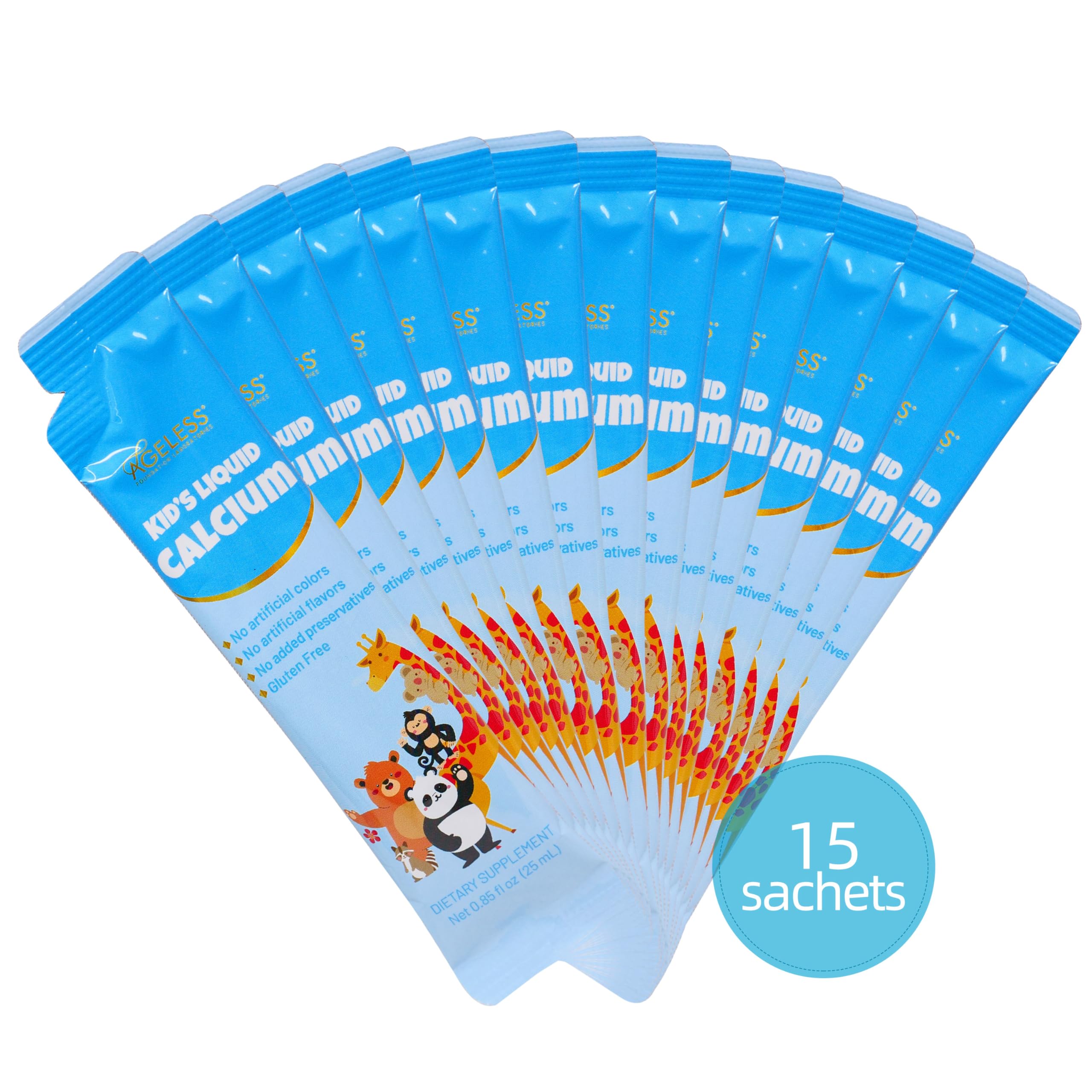 Ageless Kids serving cap with ml markings aids accurate dosing