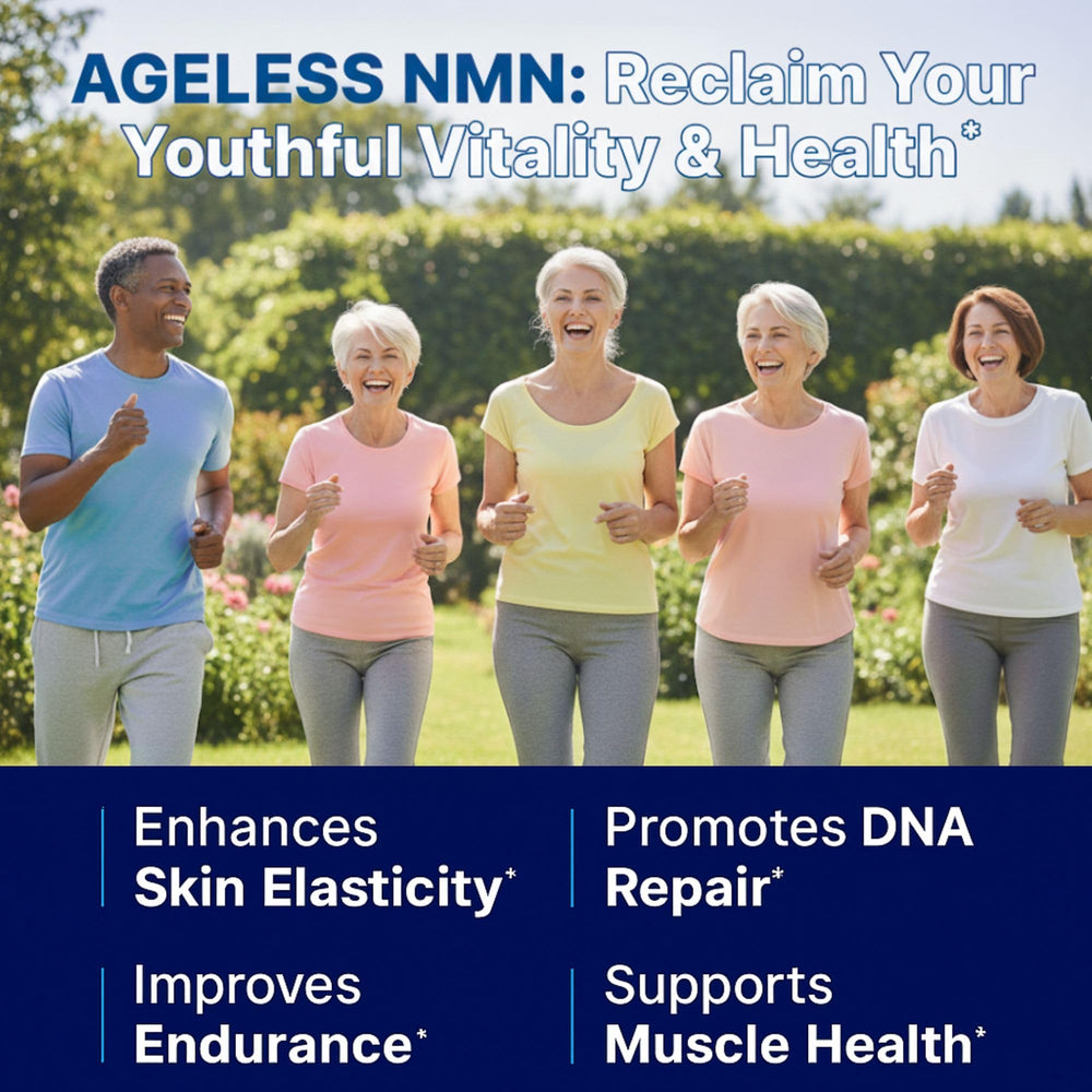 Ageless NMN bottle beside notebook indicating possible cognitive focus support