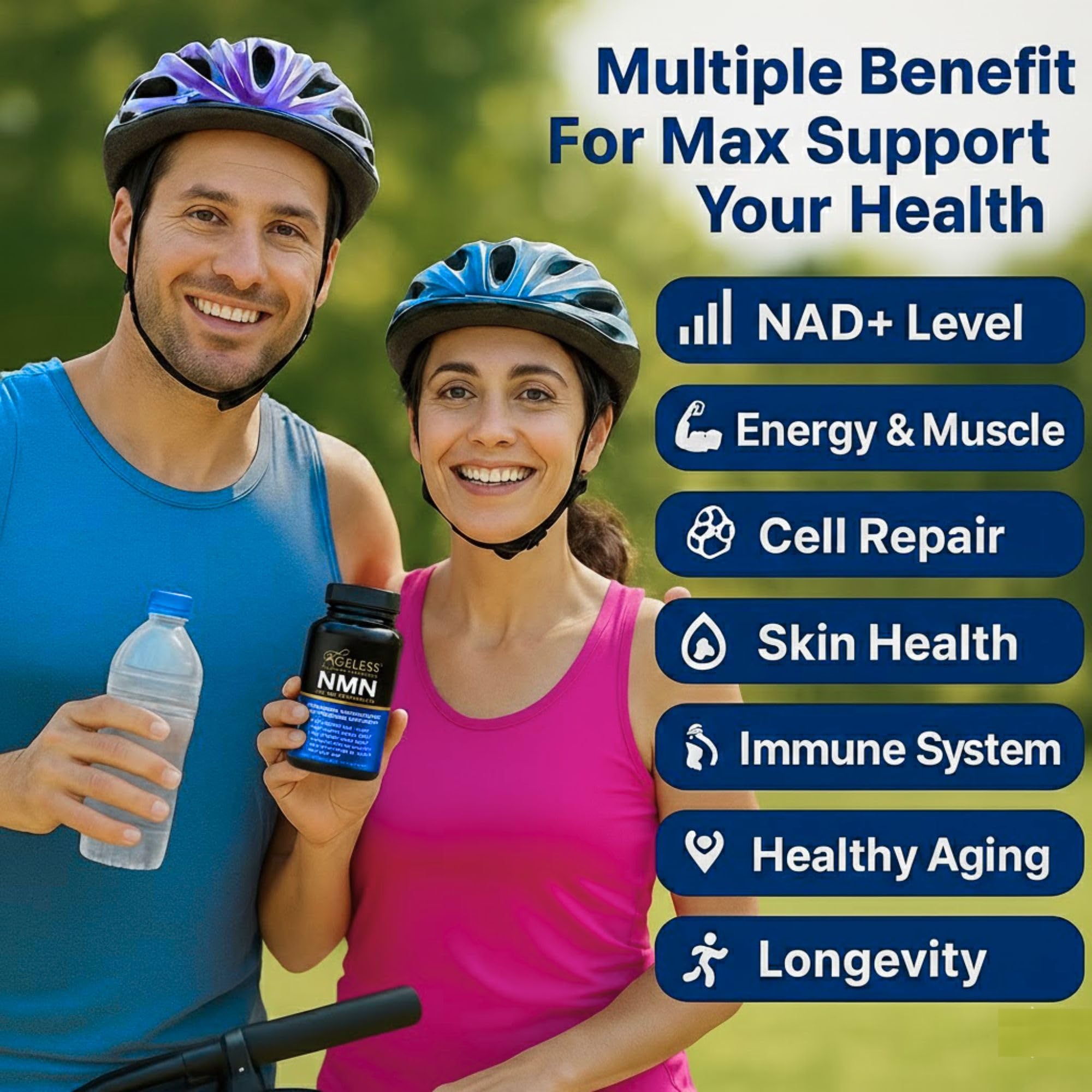 Daily routine scene with Ageless NMN suggesting potential energy support