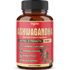 Agobi Ashwagandha 90 capsules bottle — convenient daily balance support.