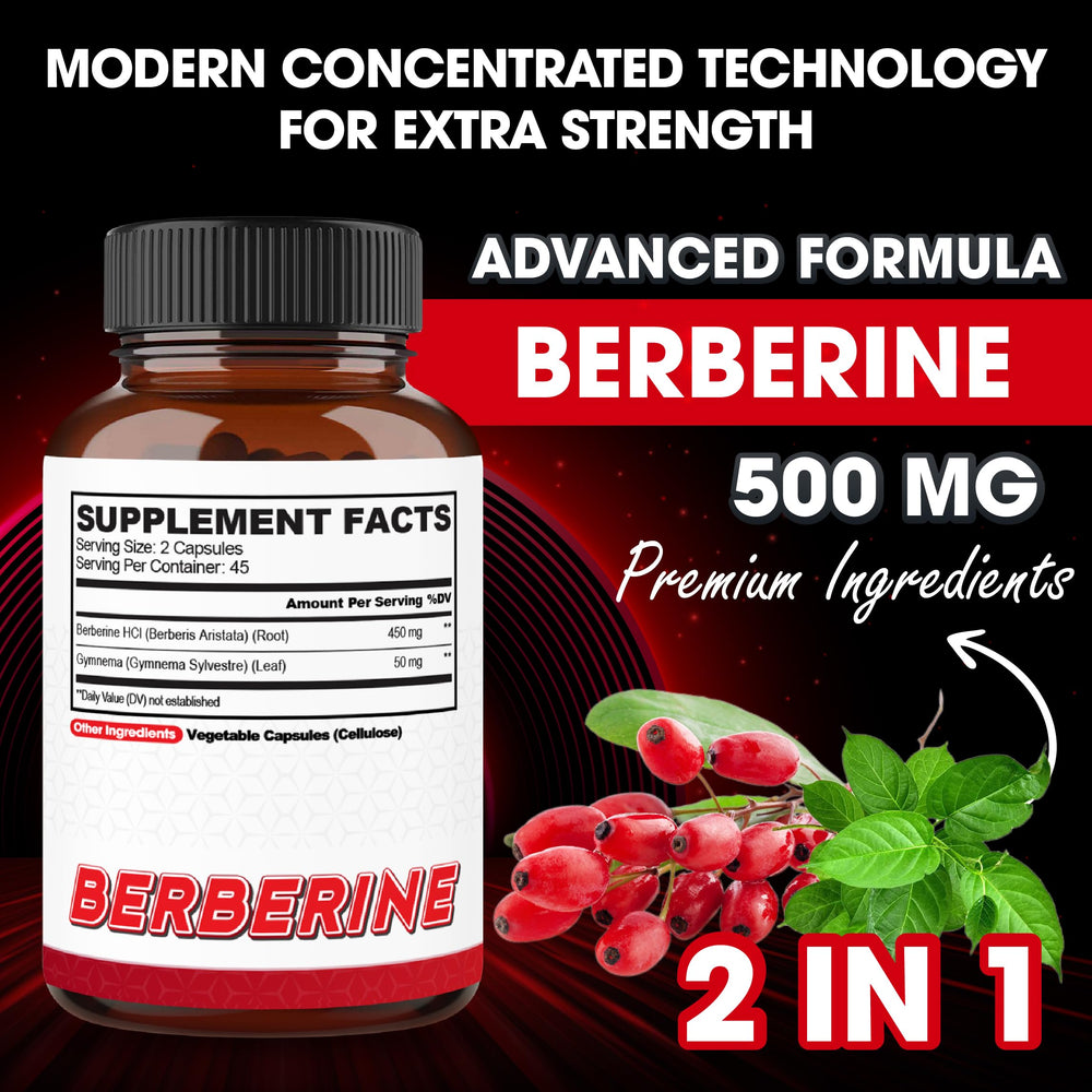 Agobi Berberine capsules pack for convenient twice-daily dosing supports steady energy.