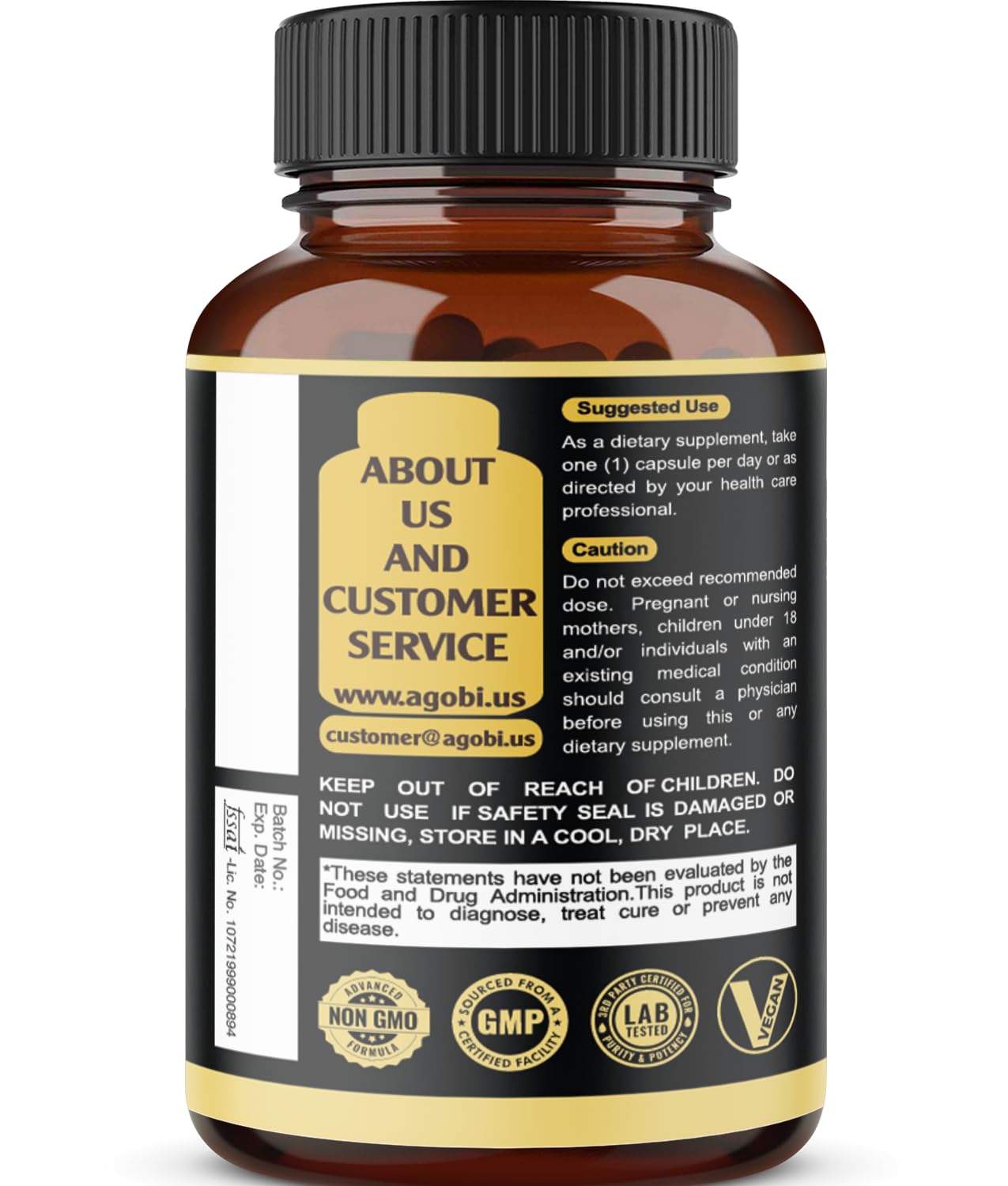 Agobi energy-support capsules on a counter suggest on-the-go use.