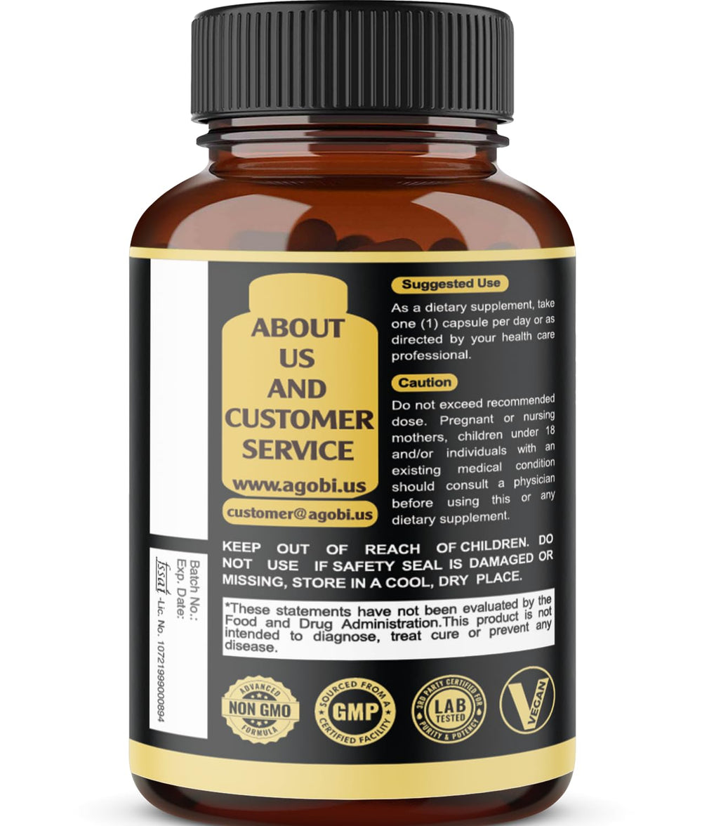 Agobi energy-support capsules on a counter suggest on-the-go use.