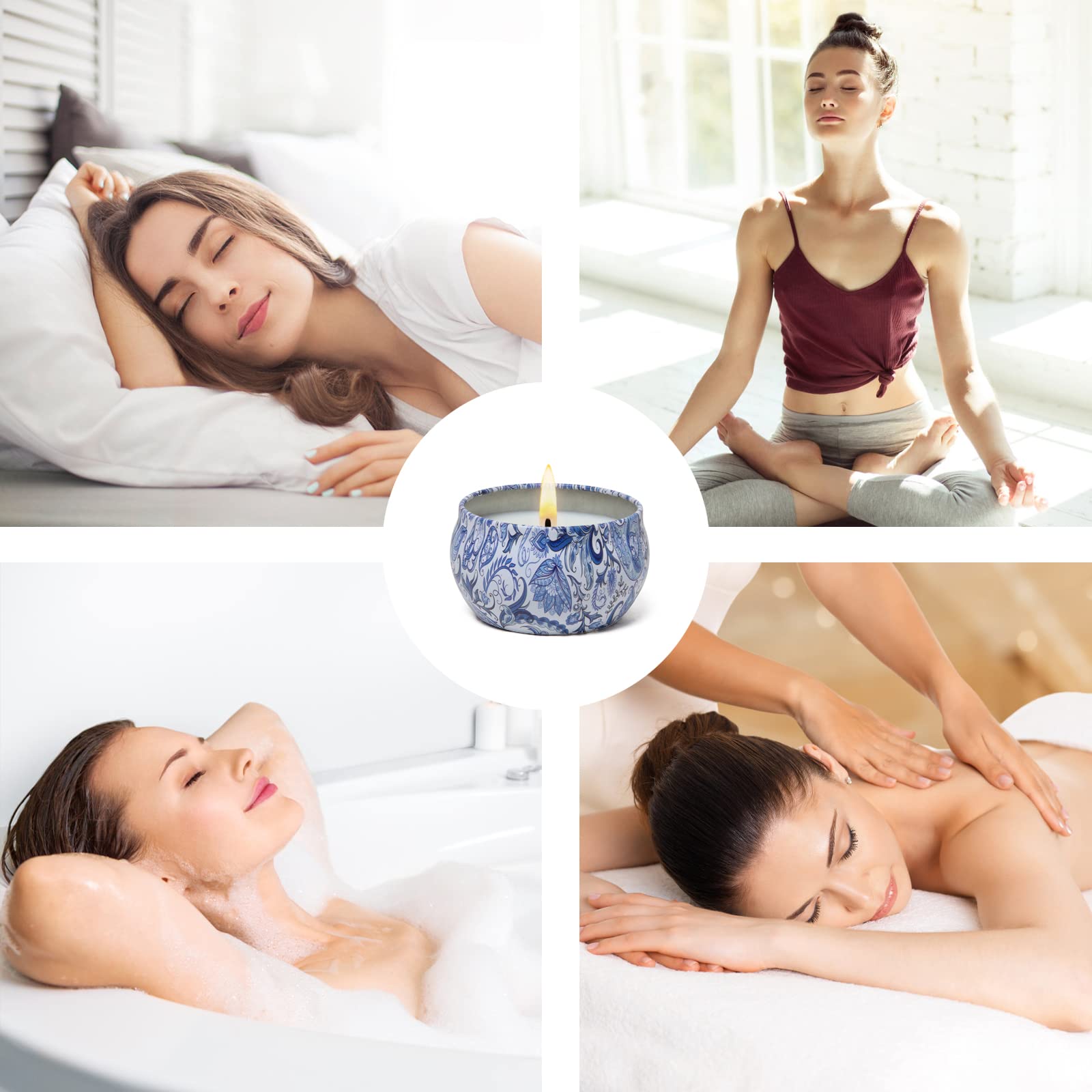 AGOL candle in bath or spa setup creates a serene self-care mood