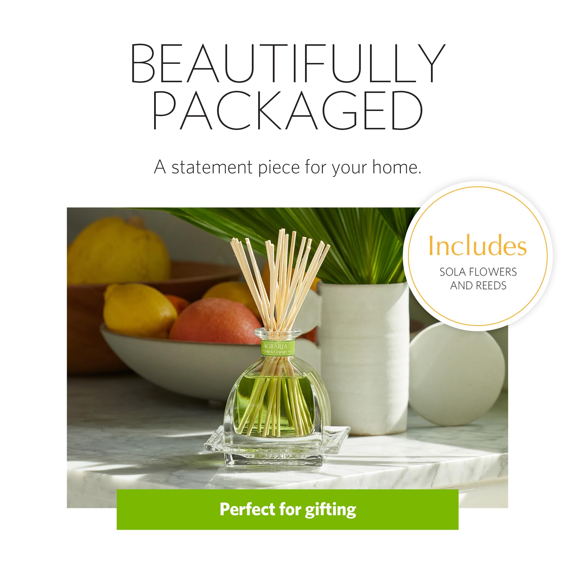 AGRARIA AirEssence sola flowers close-up enhances decor with natural botanical scent