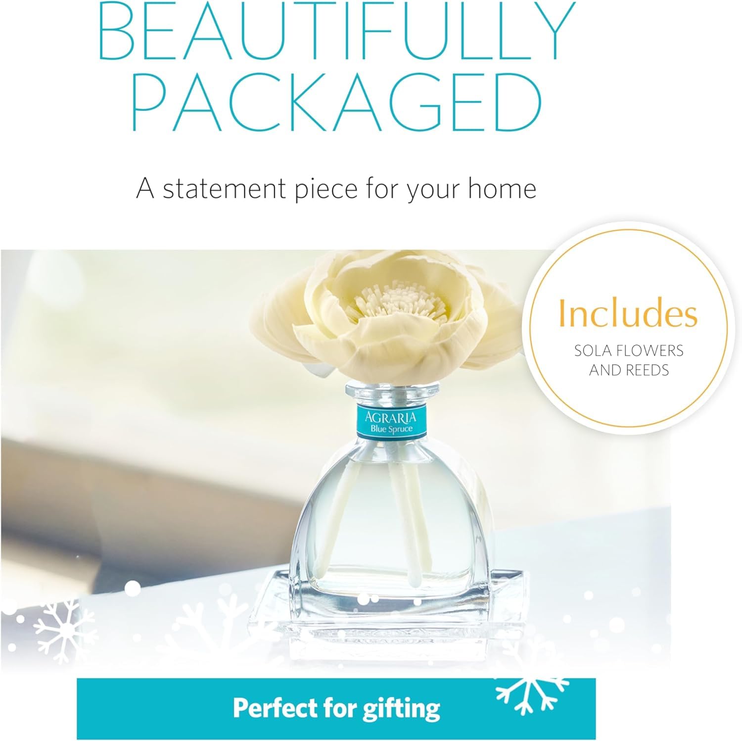 AGRARIA AirEssence sola flowers add handcrafted beauty with lasting fragrance.