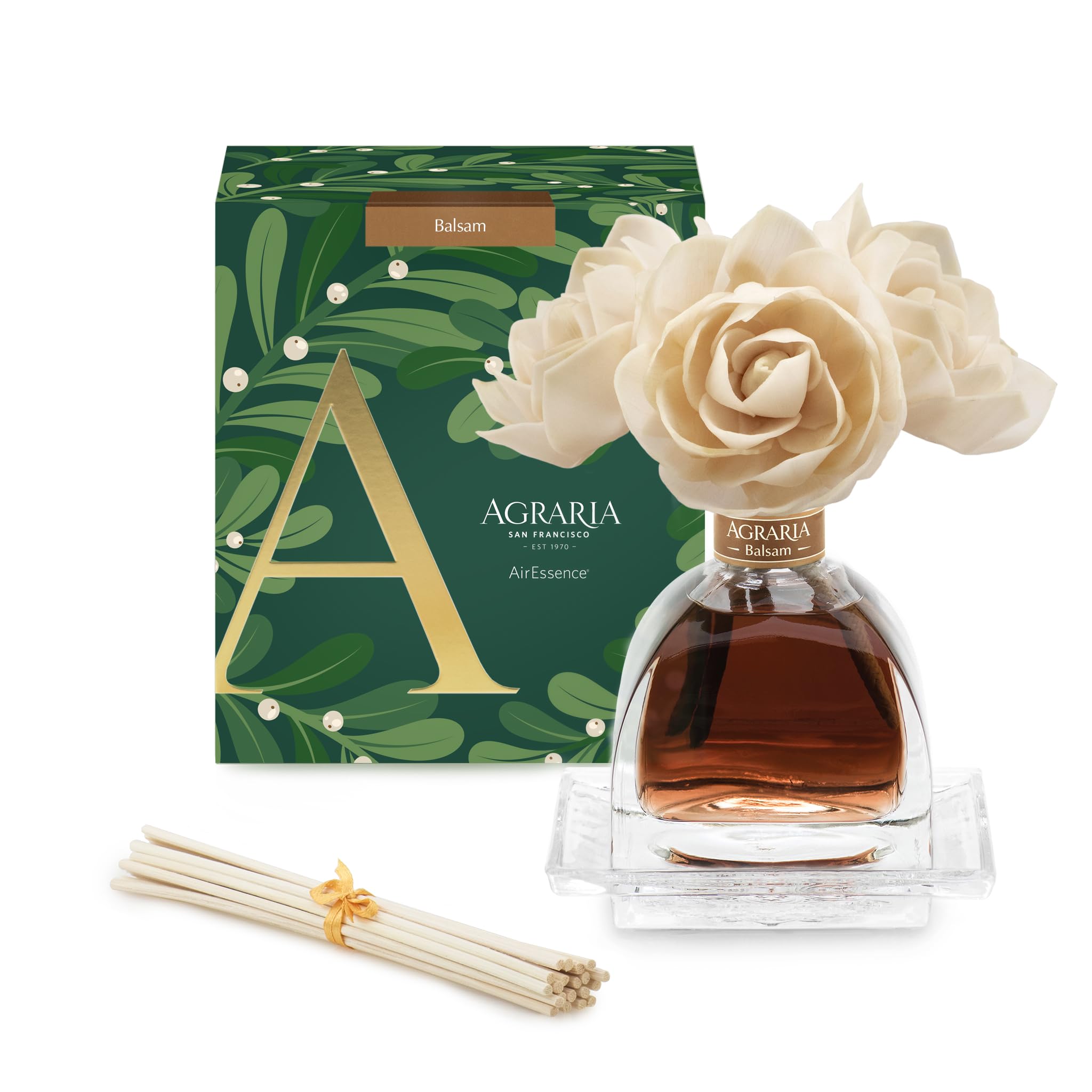 AGRARIA AirEssence diffuser bottle with balsam scent for inviting living spaces.