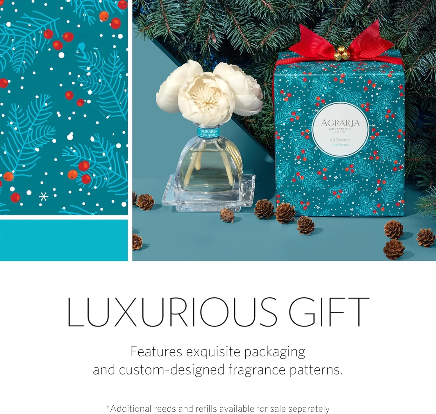 AGRARIA luxury gift packaging signals a premium holiday present for loved ones.
