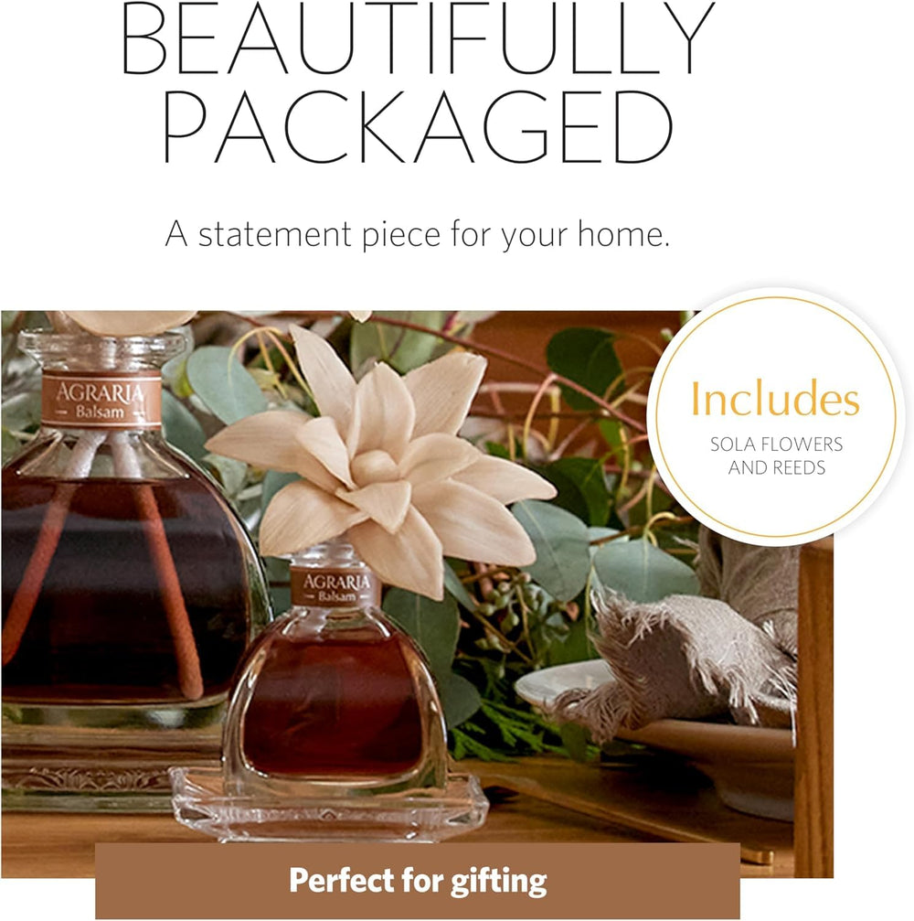 AGRARIA PetiteEssence sola flowers diffuser adds refined scent without alcohol or phthalates.