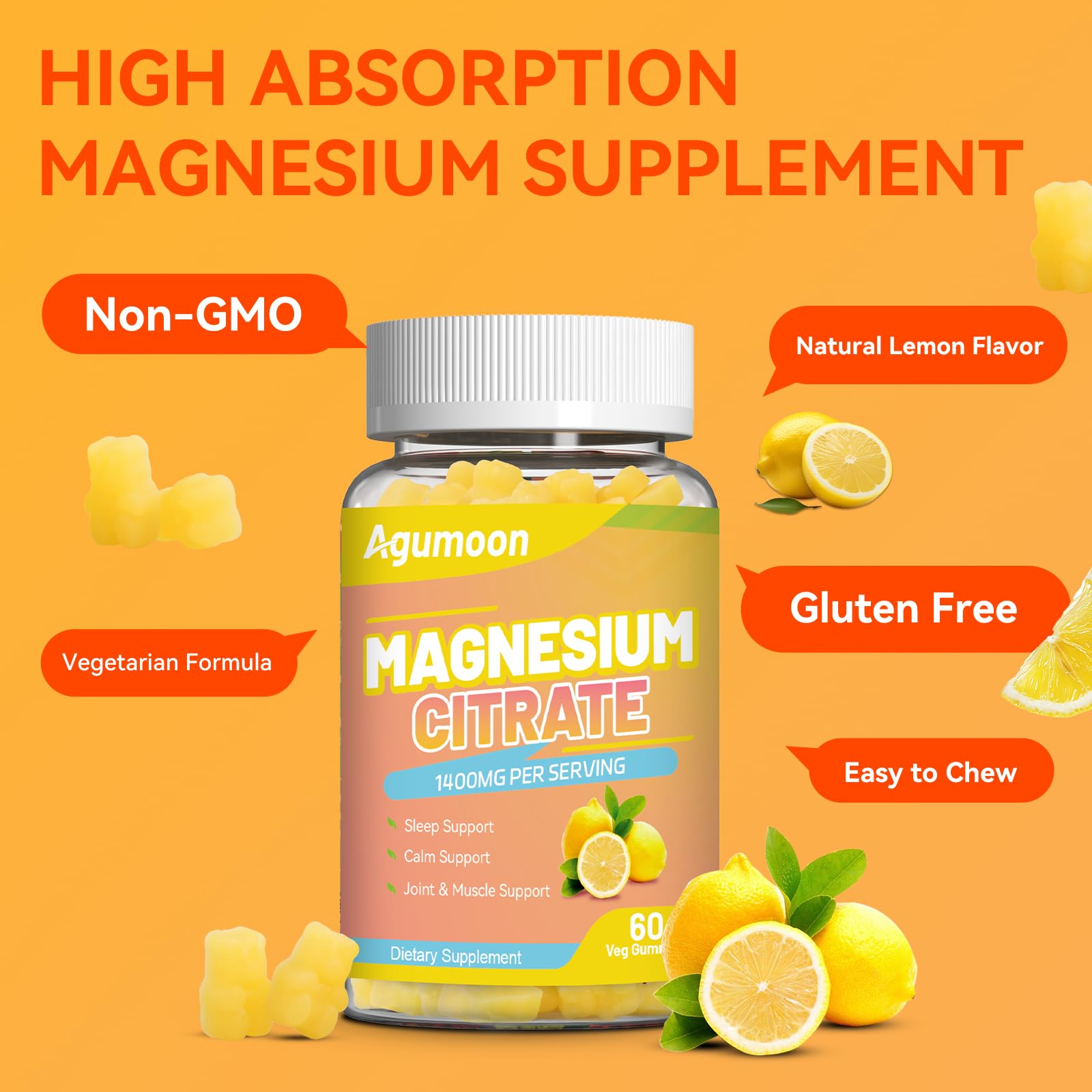 Agumoon bottle with glass: simple, tasty magnesium support for evening rituals.