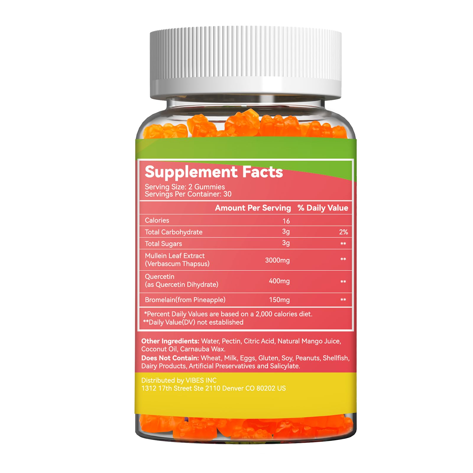 Agumoon immune-support mullein gummies pack highlighting mango flavor for daily immune wellness potential.