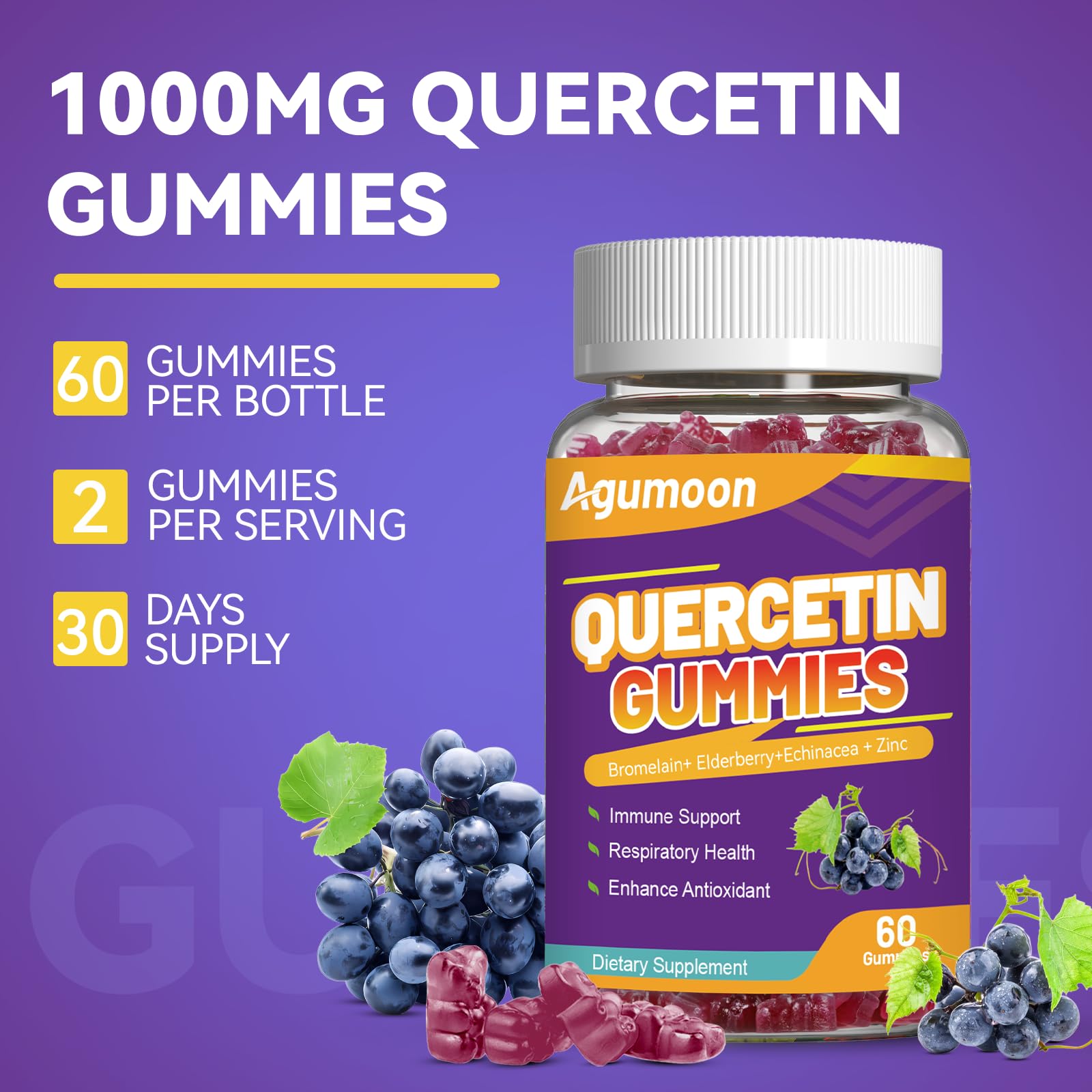 Agumoon quercetin gummies family-use scene with adults and kids.