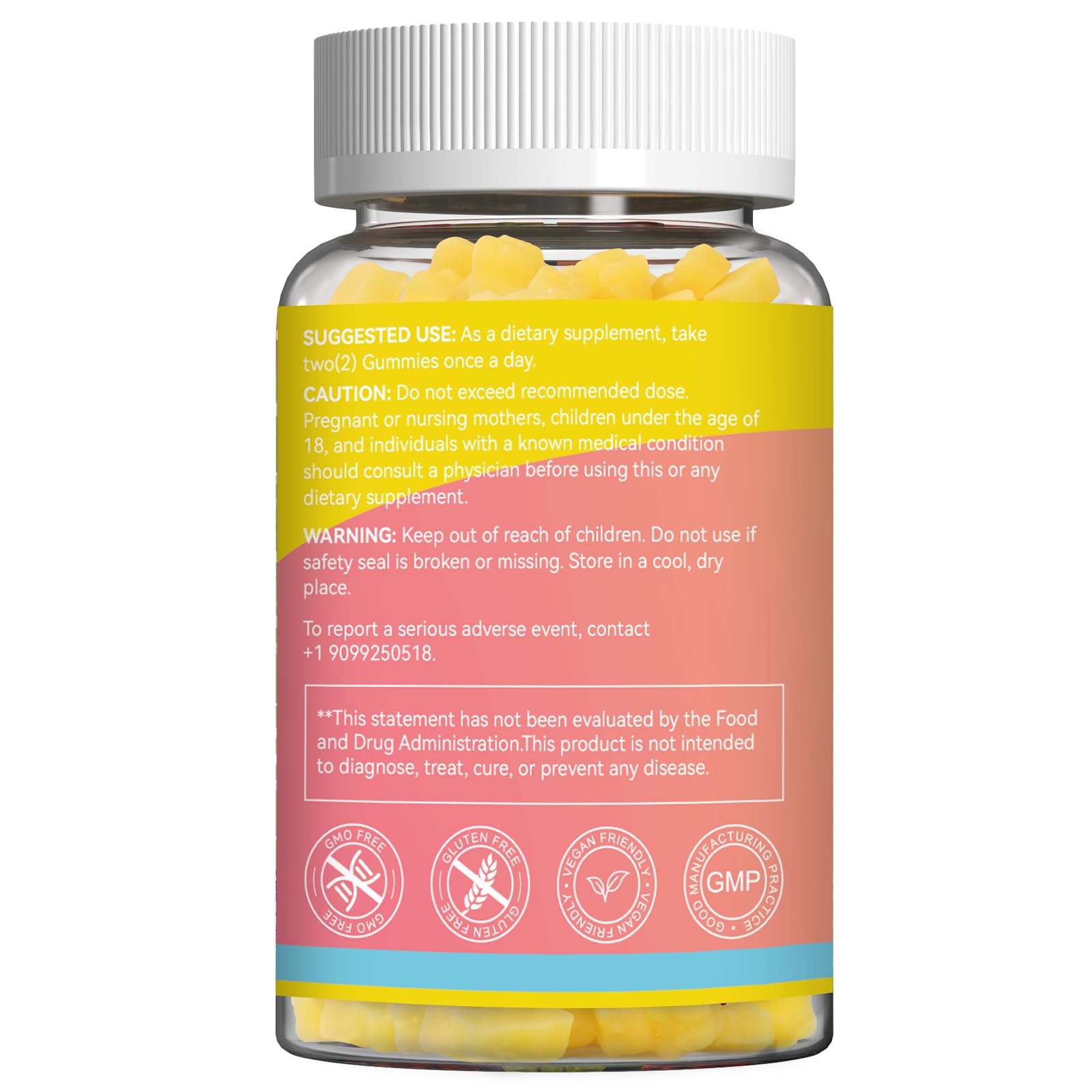 Agumoon vegan non-GMO label: aligns with plant-based lifestyle for trusted supplement.