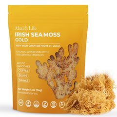 Ahai Life Gold Sea Moss raw 4oz pouch for easy mineral-rich gel.