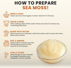 Soaking stage of Ahai Life Gold Sea Moss for clean gel prep.