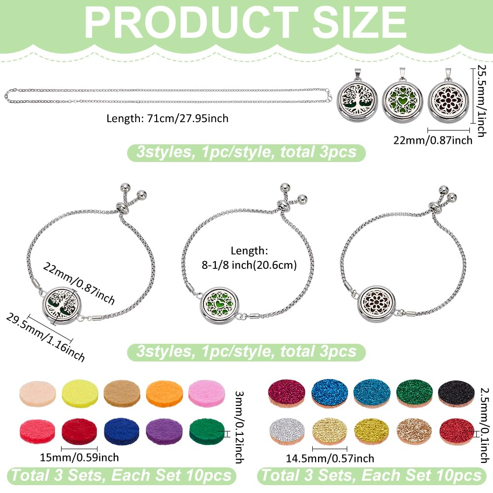 AHANDMAKER diffuser bracelet set with adjustable bands and refill pads for on-the-go scents