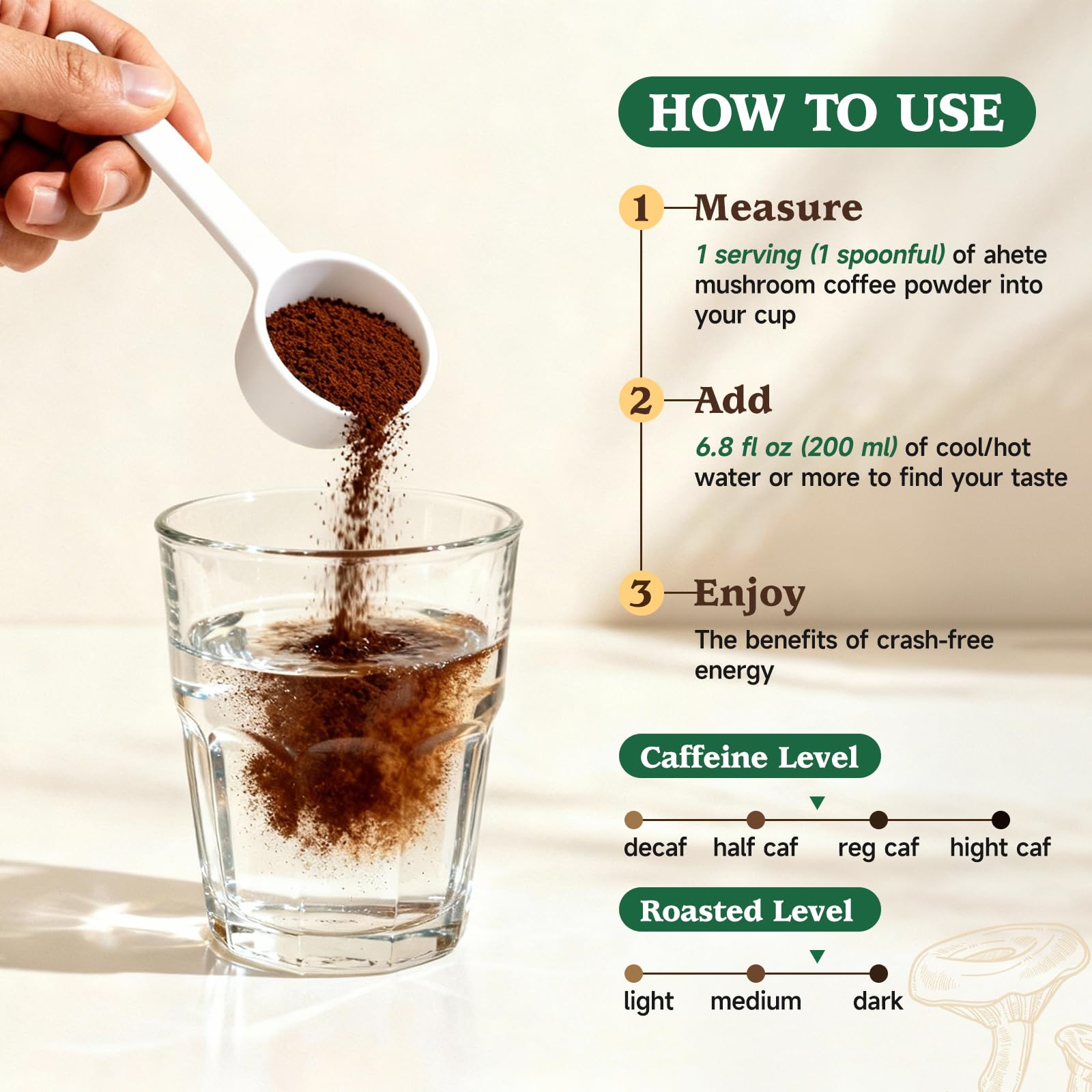 Ahete 10-in-1 Mushroom Coffee boosts energy for workouts and focused mornings.