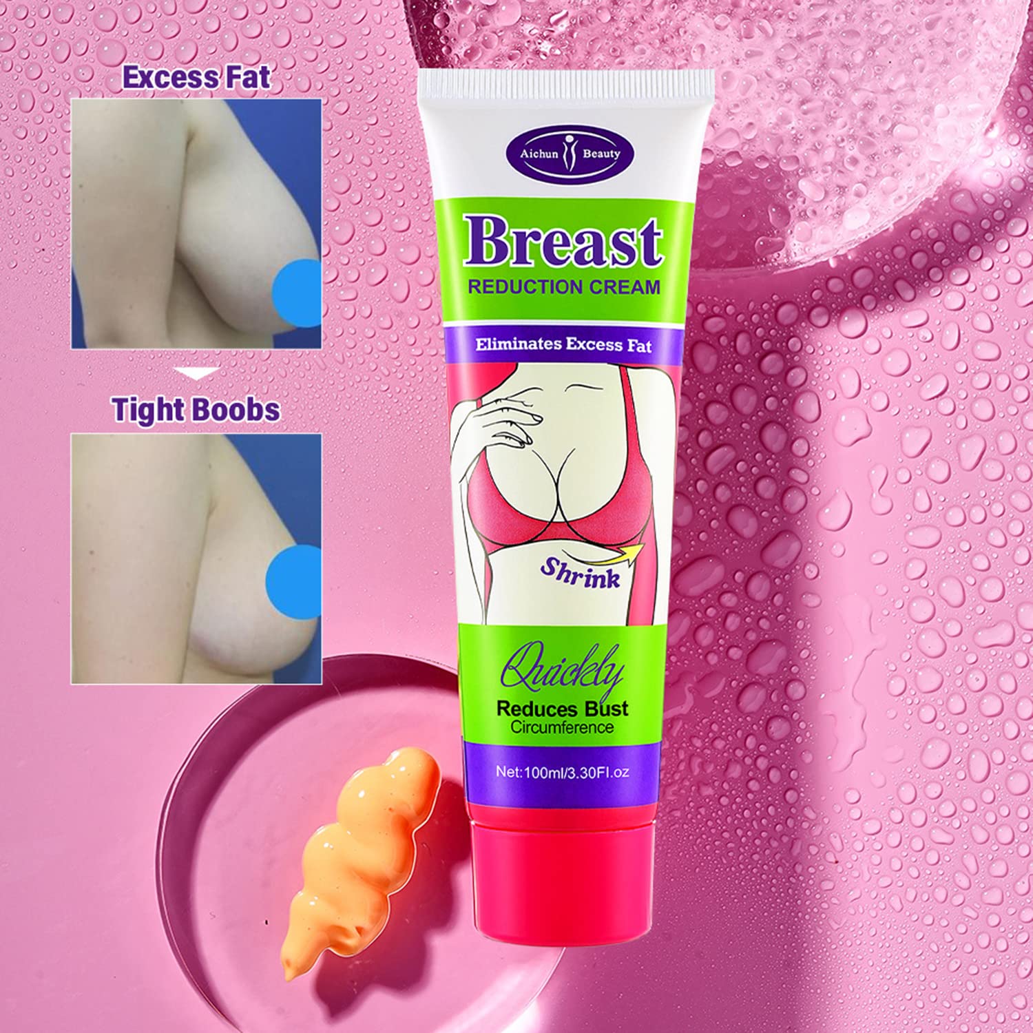AICHUN BEAUTY product tubes arranged neatly for routine use.
