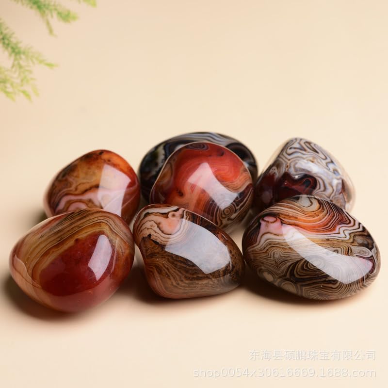 AierCrystal stones displaying orange, red, white, brown, and black patterns