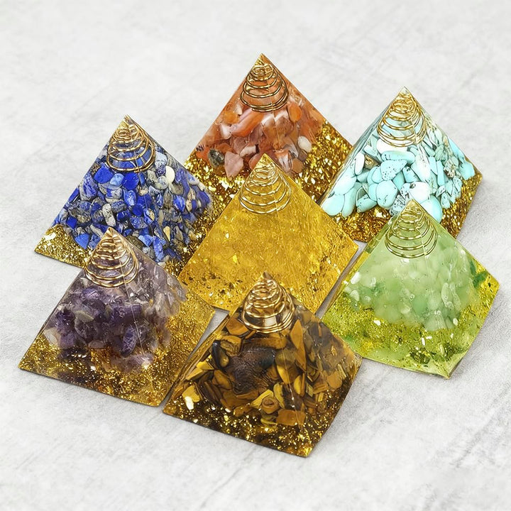 AierCrystal handmade orgone pyramid using natural stones